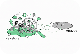 S4L Partners nearshore model showing greater visibility and team integration compared to offshore.